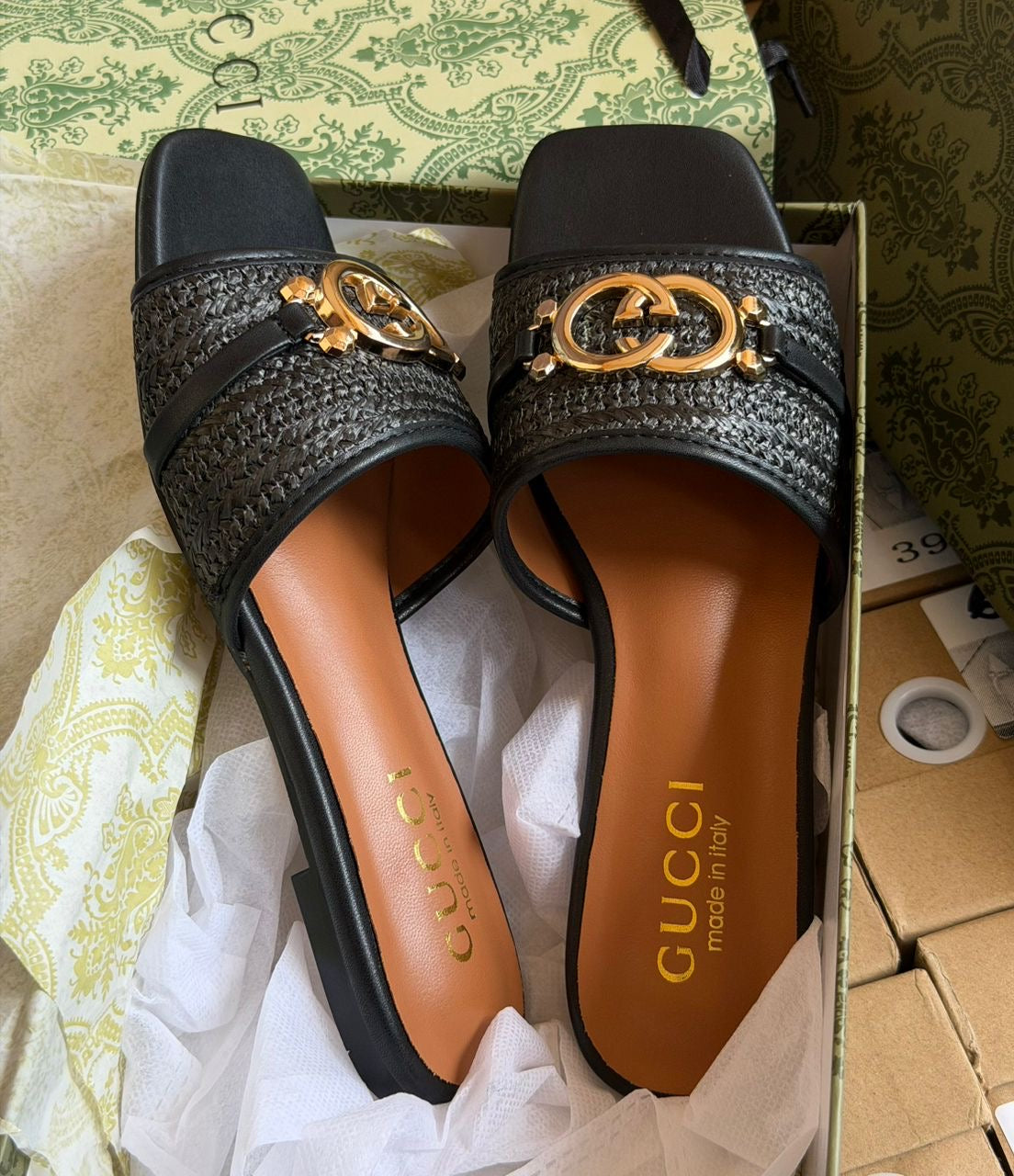 Gucci Women’s Woven GG Slide Sandals