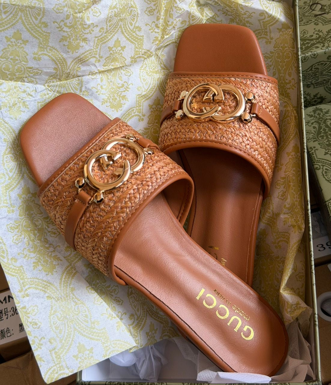 Gucci Women’s Woven GG Slide Sandals