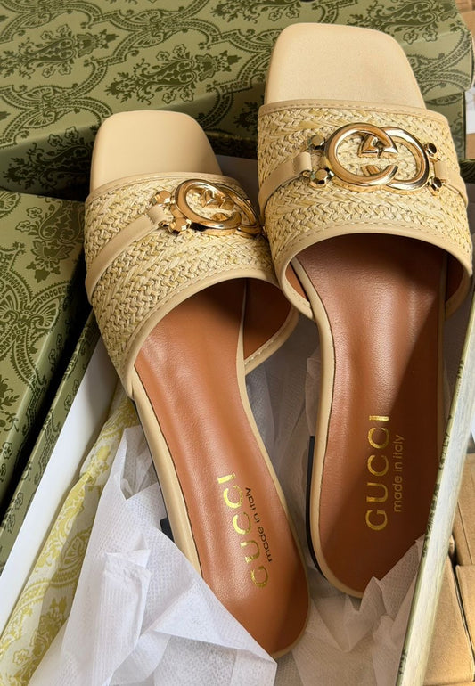 Gucci Women’s Woven GG Slide Sandals