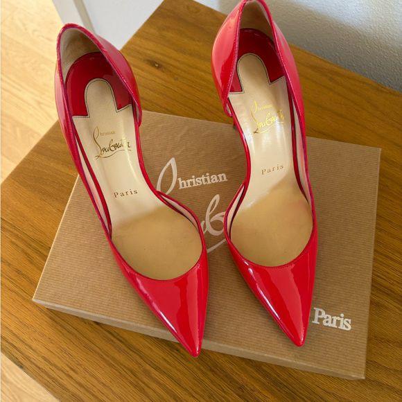 Christian Louboutin Iriza Half-D'Orsay Patent Leather Pumps